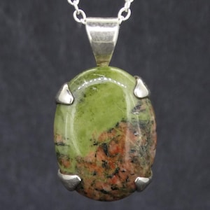 Small Lewisian Sterling Silver Pendant, Scottish Jewellery, Scotland Necklace, Druid, Multicoloured Stone, FREE WORLDWIDE SHIPPING