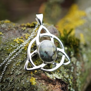 Skye Marble Celtic Pendant - 925 Sterling Silver Scottish Necklace