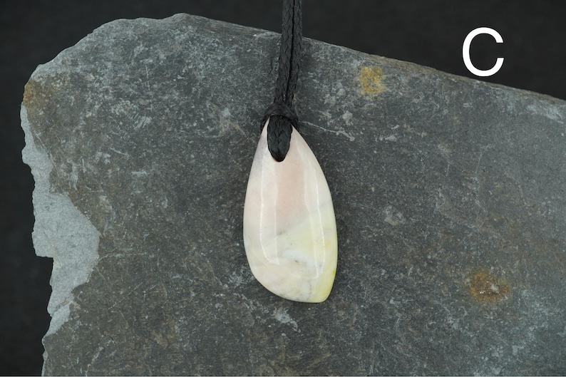 Rare Pink Skye Marble Corded Pendant - Scottish Cuillin Mountains, Isle of Skye, Hand Mined Pendant C