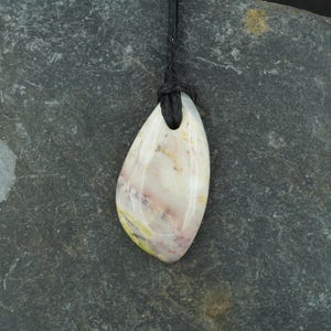 Rare Pink Skye Marble Corded Pendant - Scottish Cuillin Mountains, Isle of Skye, Hand Mined Pendant D