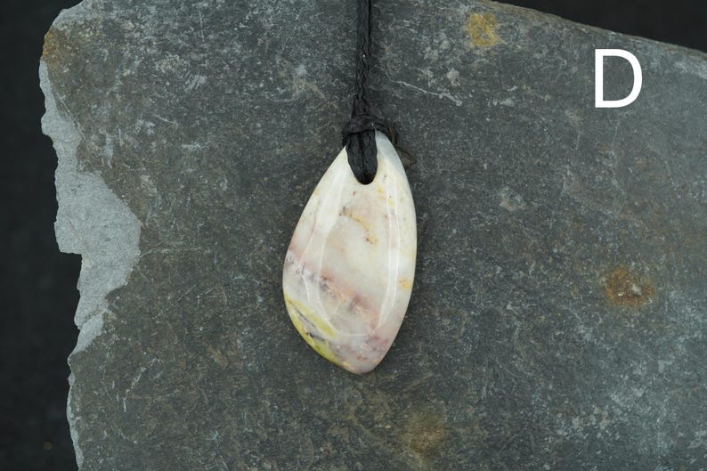 Rare Pink Skye Marble Corded Pendant - Scottish Cuillin Mountains, Isle of Skye, Hand Mined Pendant D