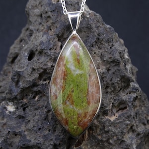 Lewisian Sterling Silver Pendant, Scottish Jewellery, Scotland Necklace, Druid, Multicoloured Stone, FREE WORLDWIDE SHIPPING