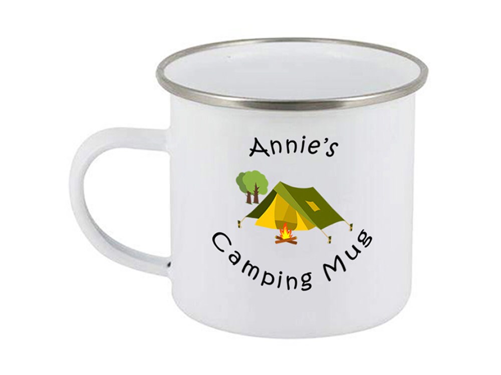 Your Name Any Name - Camping Mug - Metal Enamel / Outdoors Mug
