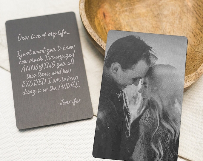 Metal Wallet Insert Card Gift for Husband or Boyfriend, Personalized Wallet Card for Military Deployment, Custom Anniversary Gift for Him