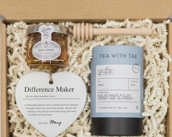 Personalized Difference Maker Gift Box, Appreciation Gift with Custom Ornament for Teacher, Self-Care Pamper Gift for Her, Relaxing Gift Set