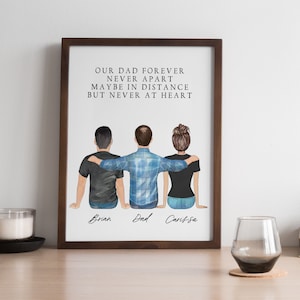 Personalized Wall Art, Dad Gift From Daughter, Custom Father Son Print, Dad Birthday Gift, Family Portrait, Christmas Gift for Dad, Prints