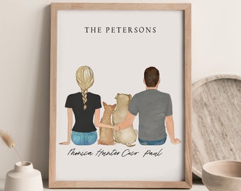 Personalized Couple Dog Print, Dog Mom and Dad Print, Dog Family Print, Pet Print, Dog Fur Family, Cat Family Print by Promenade Field