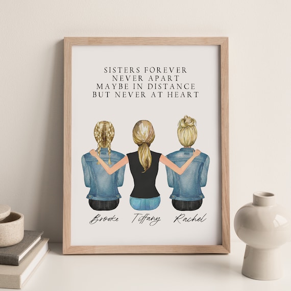 Best Friends Sister Wall Art Sisters Digital Art Print Sisters