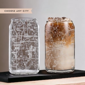 Vaso de cerveza personalizado con mapa de la ciudad, regalo para esposo, regalo de cerveza casera para él, vaso de cerveza grabado, regalo para papá, vaso de café helado