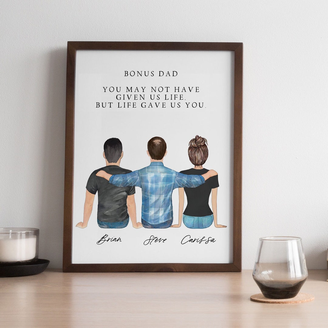 Personalized Father's Day Gift for Bonus Dad, Step Dad Birthday Gift From Kids, Unbiological Dad ...