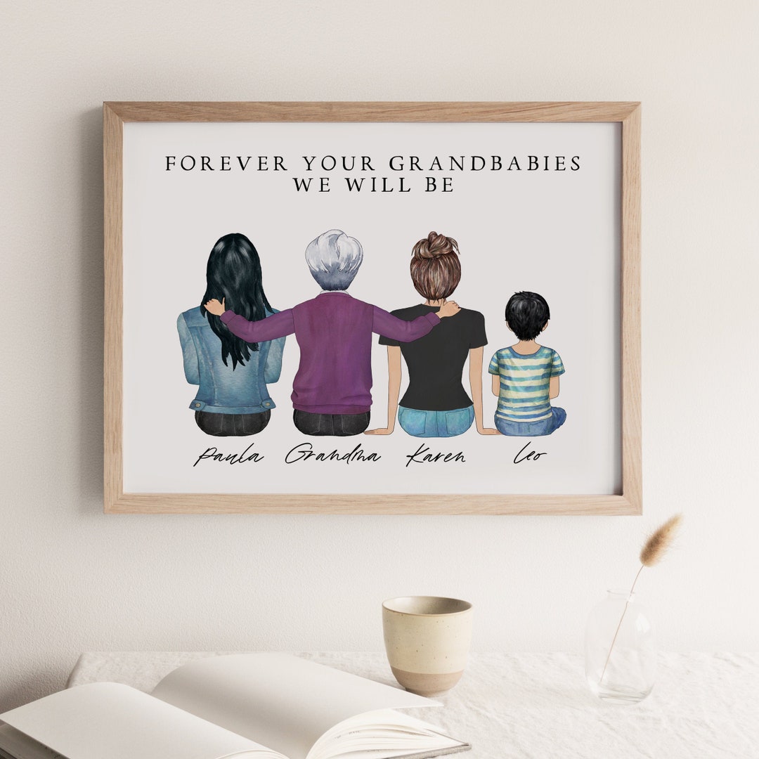Personalized Goose Wooden Art - Mother's Day Gift Idea For Grandma/ Nana with up to 9 Grandkids main image 1