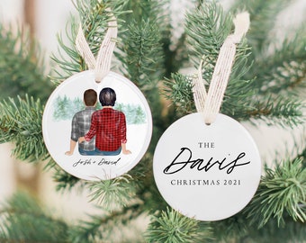 Personalized Engaged Christmas Ornament for Gay Couple, Custom Engagement Gift For Mr & Mr, First Christmas Custom Engagement Keepsake Gift