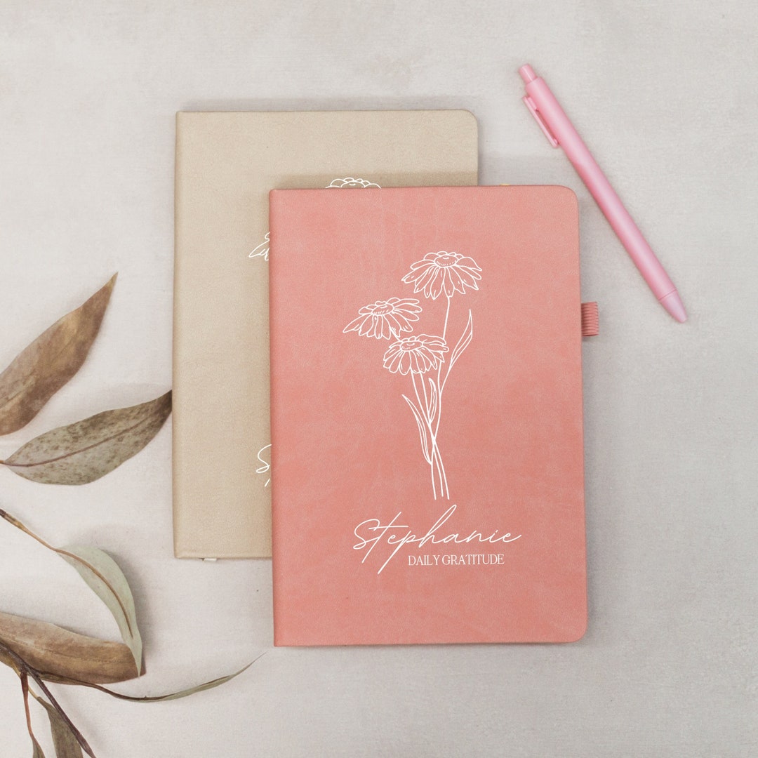Personalized Leather Journal for Her Custom Notebook for Manifestation