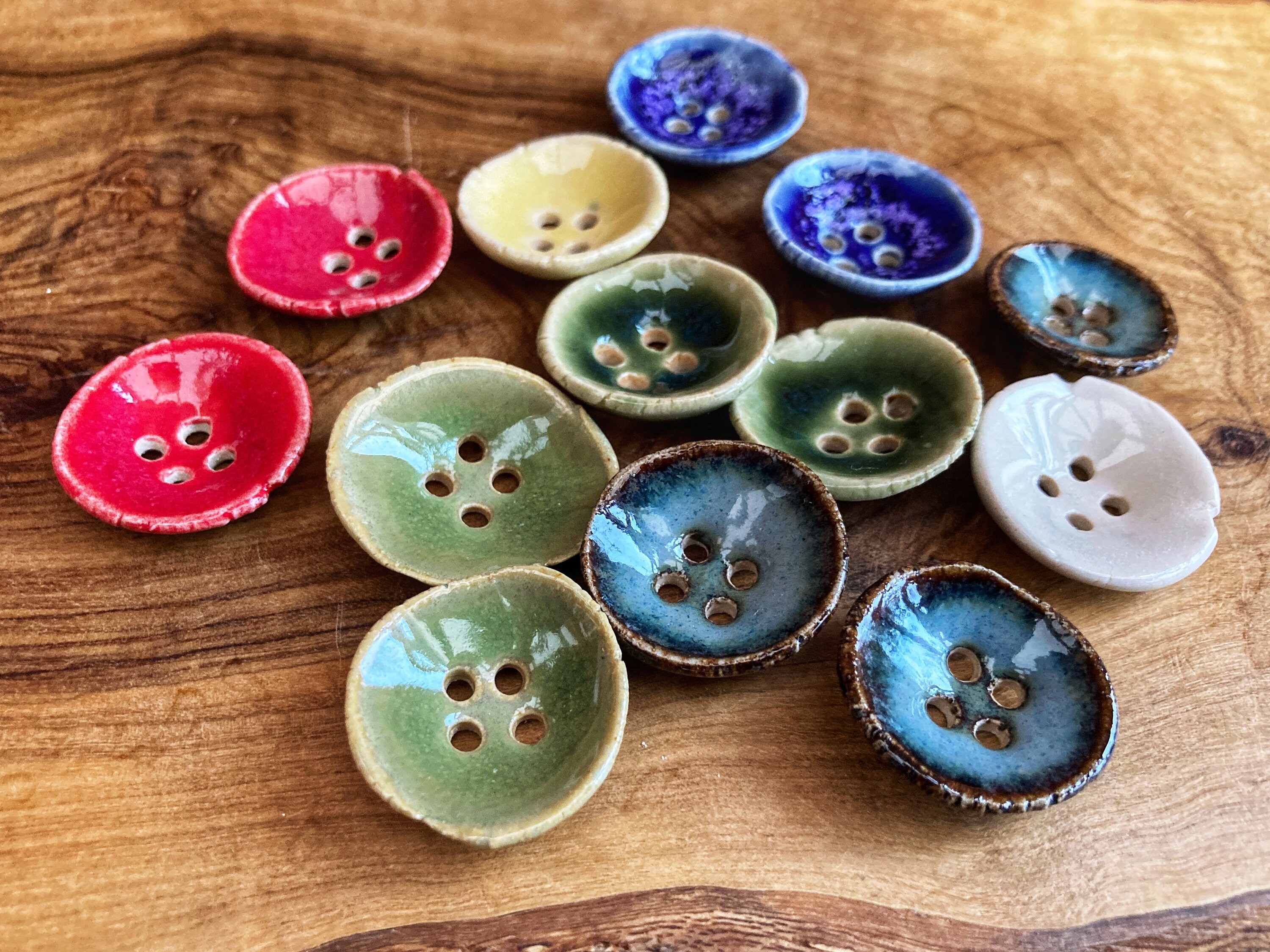 Handmade Ceramic Birch Buttons: 1.25 Blue – B. Cronk Ceramics