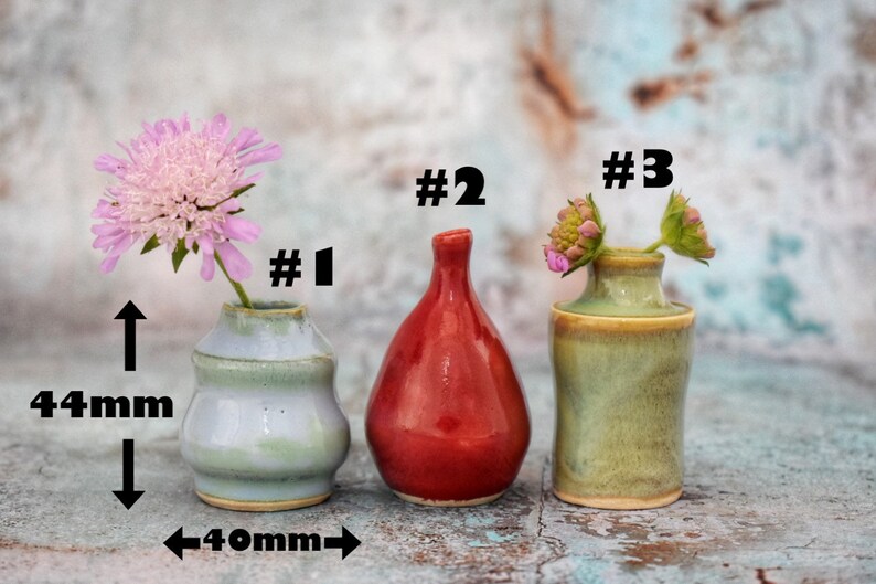 Various Mini Bud Vase Tiny Pottery Vase Single Stem Flower Etsy UK