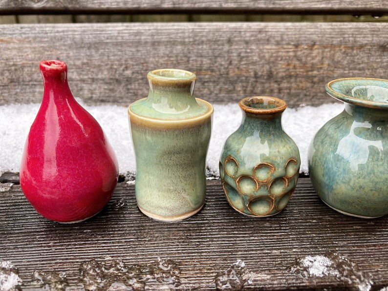 Various Mini Bud Vase Tiny Pottery Vase Single Stem Flower Etsy UK