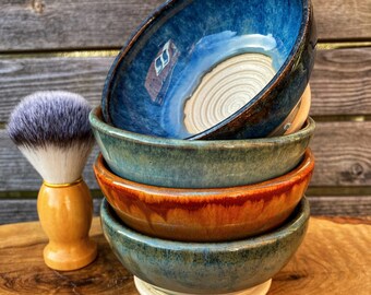 Ceramic Shaving Bowl, Scuttle, Suribachi, various glazes, traditional wet shave bowl, Hygge, Lather Cup, Father's Day, Mens Gift, UK Pottery