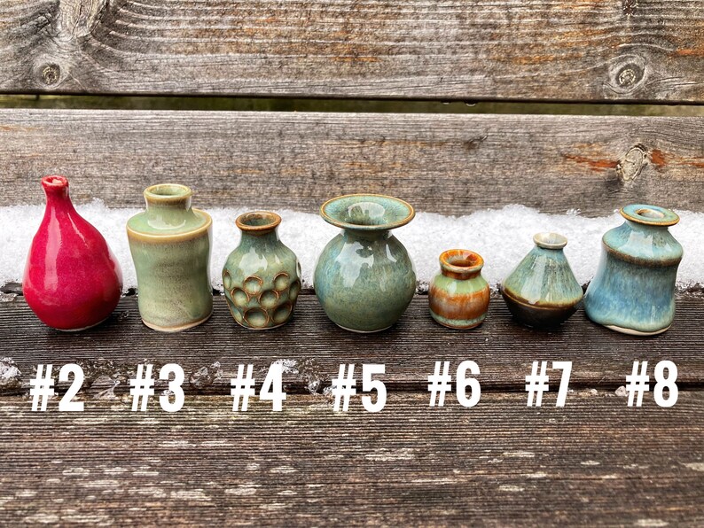 Various Mini Bud Vase Tiny Pottery Vase Single Stem Flower Etsy UK