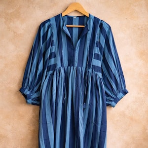 red and blue striped dress CELESTE MINI DRESS