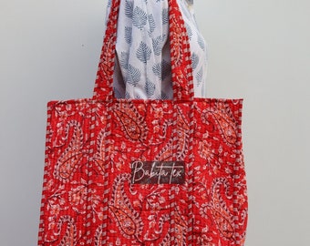 Bridesmaid Tote Bag Quilted Personalized, Block Print Bridal Gift, Beach Bag Baby, Monogramed Floral Causal Boho Pool Tote Bag