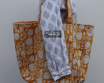 Bridesmaid Tote Bag Quilted Personalized, Block Print Bridal Gift, Beach Bag Baby, Monogramed Floral Causal Boho Pool Tote Bag