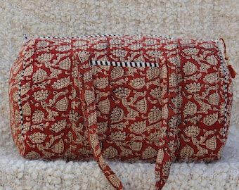 Large Cotton Duffle Bags Blockprint Quilted Fabric Weekend Bags For Women Holiday Gifts Handmade Colorful Travel Overnight Bags, Easter Bag