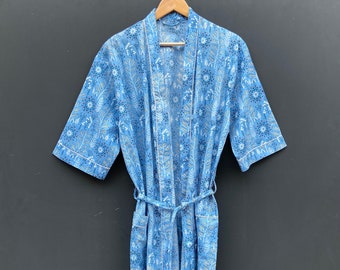 EXPRESS DELIVERY Hand Block Print Cotton Kimono Robes Soft | Etsy