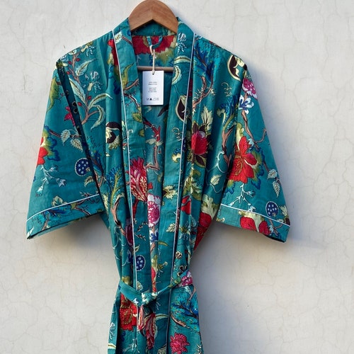 Floral Print Robes Bridesmaid Kimono Robe Floral Kimono - Etsy
