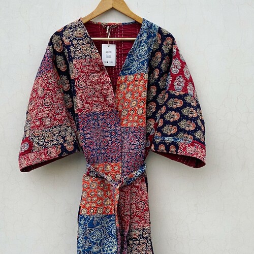 Floral Handmade Kantha Jacket Japanese Kimono Style Floral - Etsy India