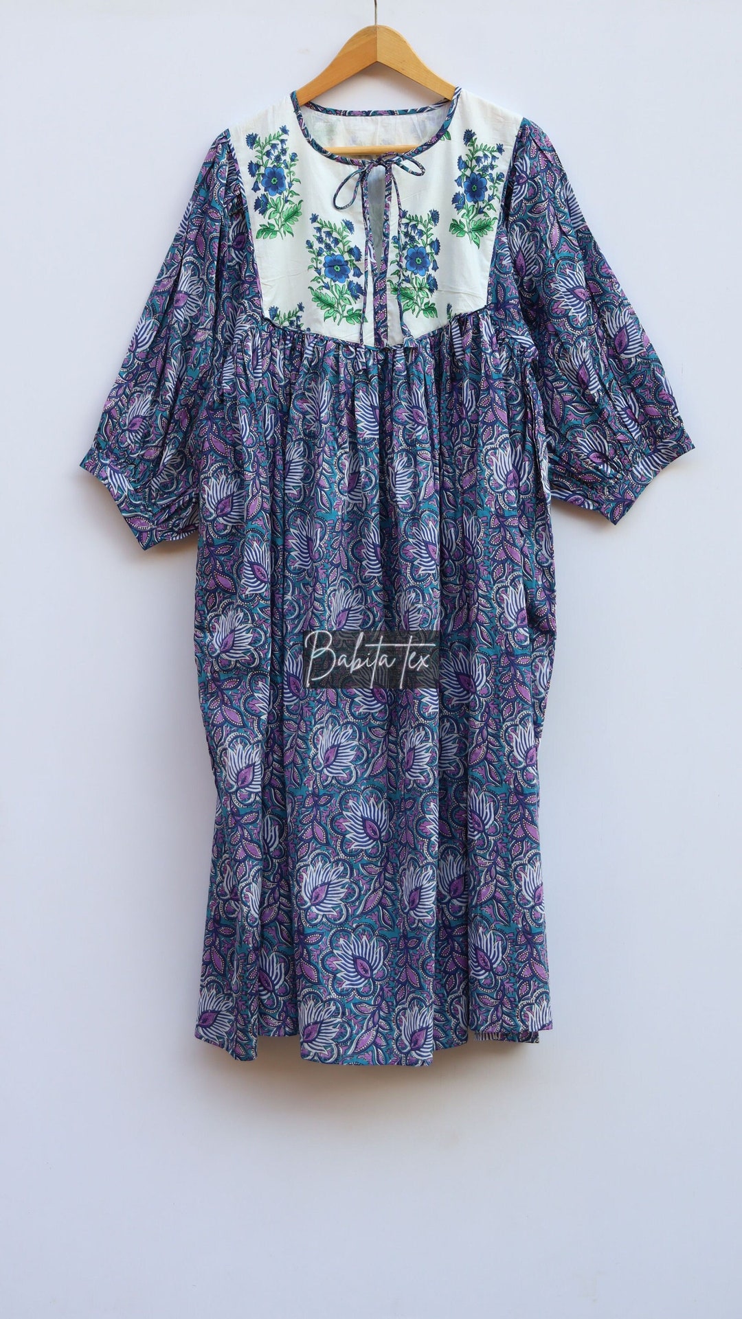 Forget Me Not Floral Pockets Zippered Long Dress main image 1