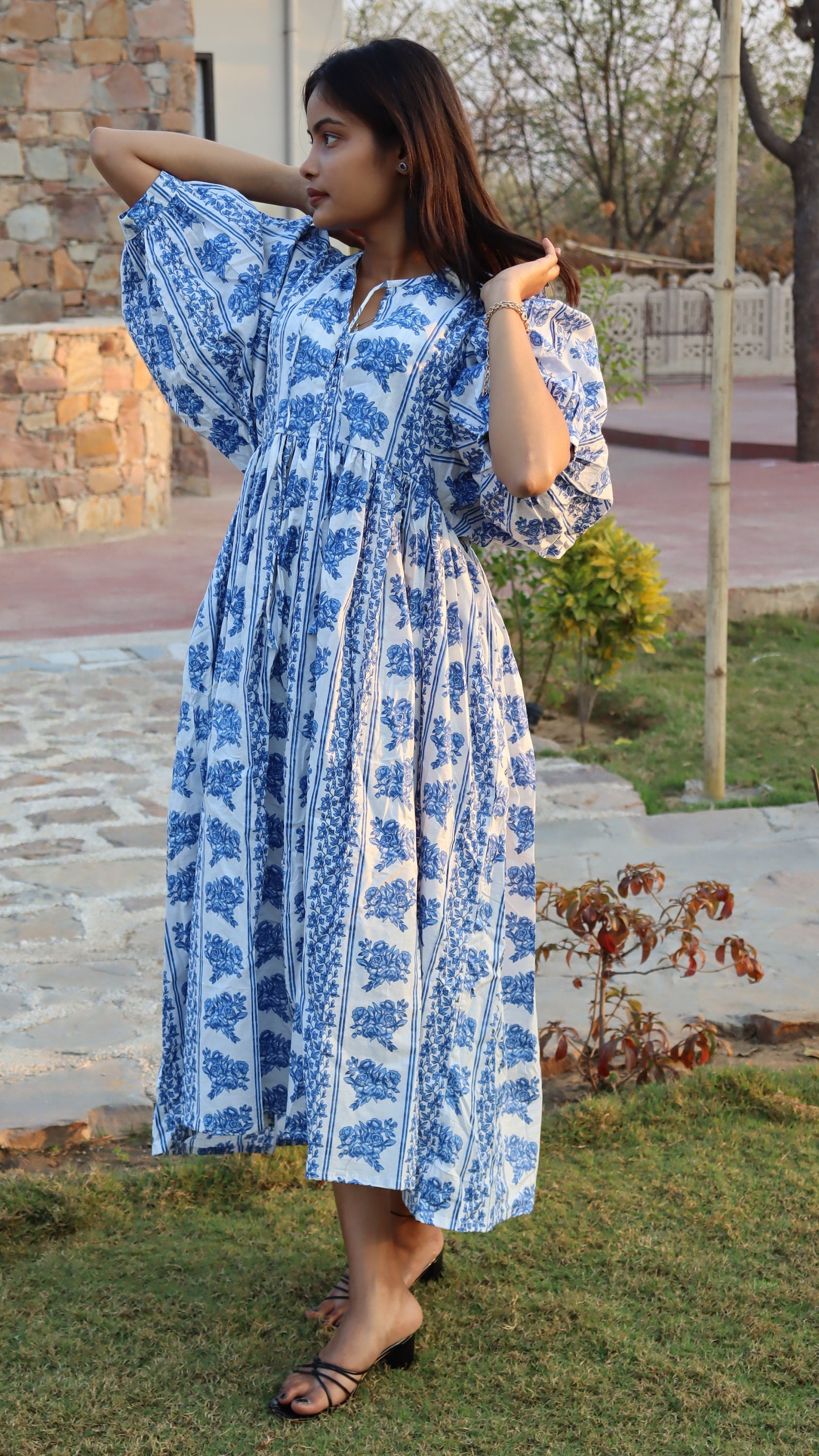 Salwar Kameez Set Organic Cotton Dress Printed Cut Dress, Pants