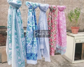 Indian Hand Block Print Beach Sarongs Soft Voile Fabric Summer Pareo Lot