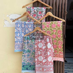 Indian Hand Block Print Beach Sarongs Soft Voile Fabric Summer Pareo Lot