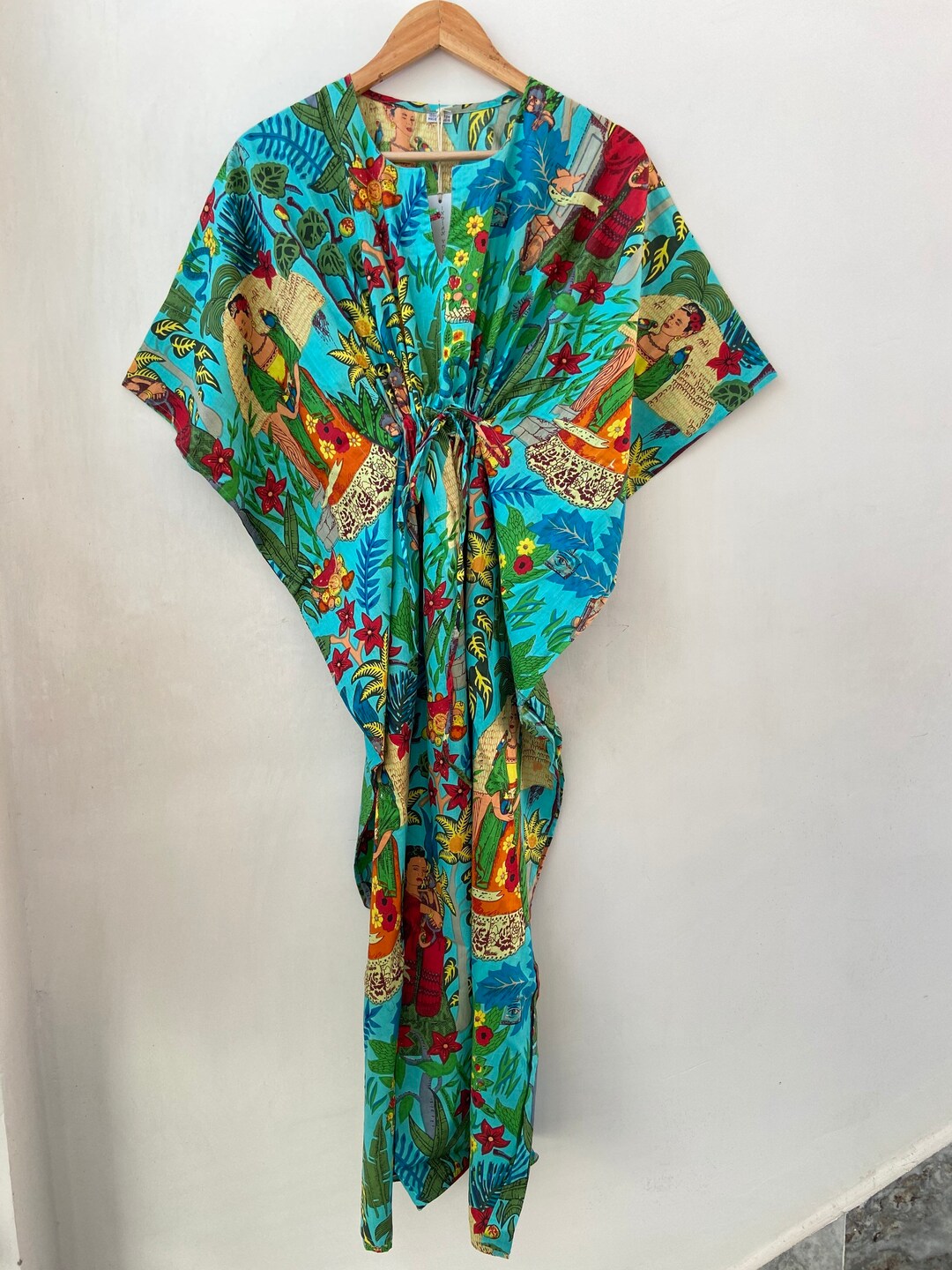 Beautiful Frida Kahlo Print Women's Kaftan Cotton Light - Etsy