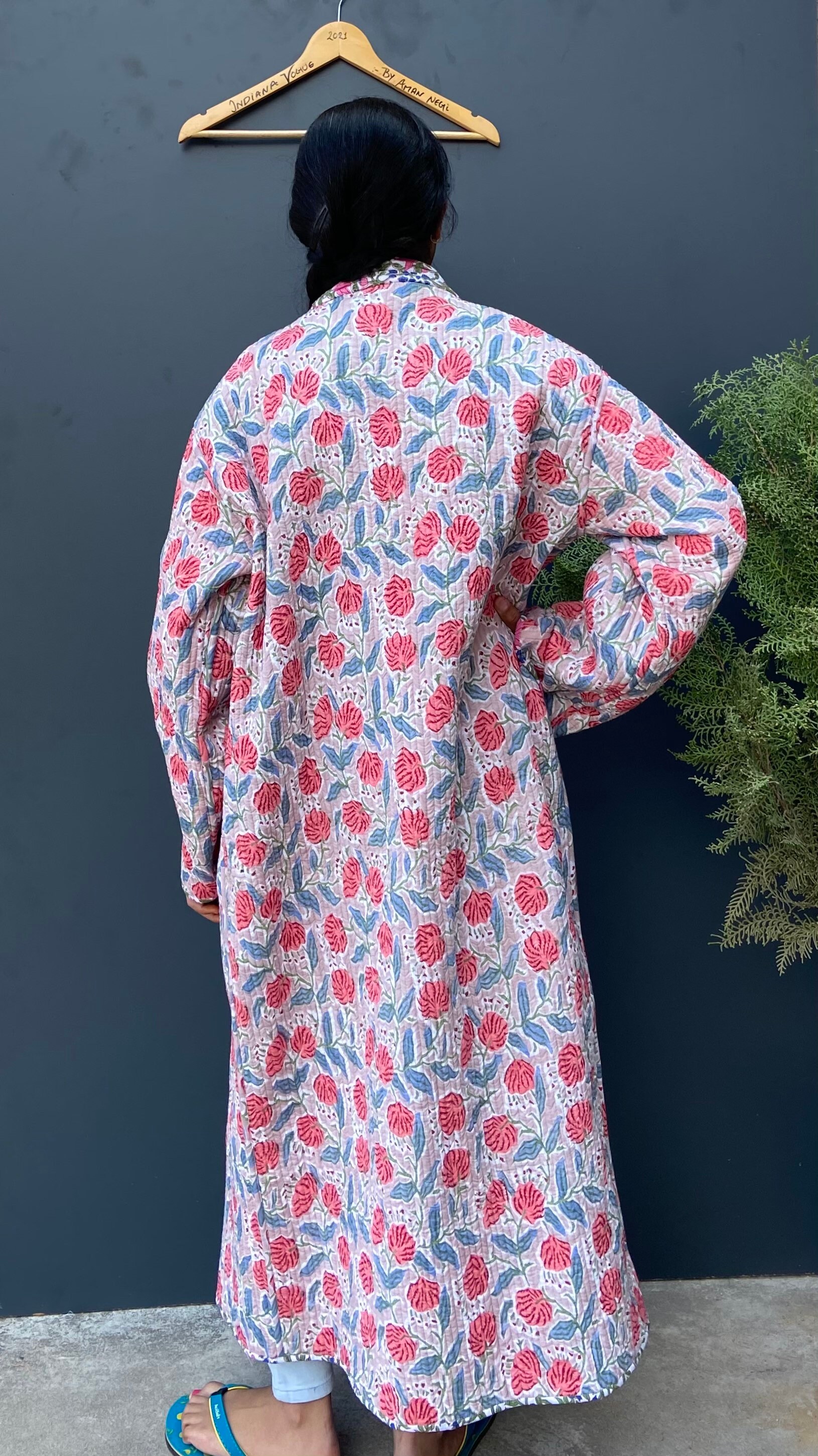 Indian Handmade Quilted Block Print Jacket Japanese Kimono Etsy