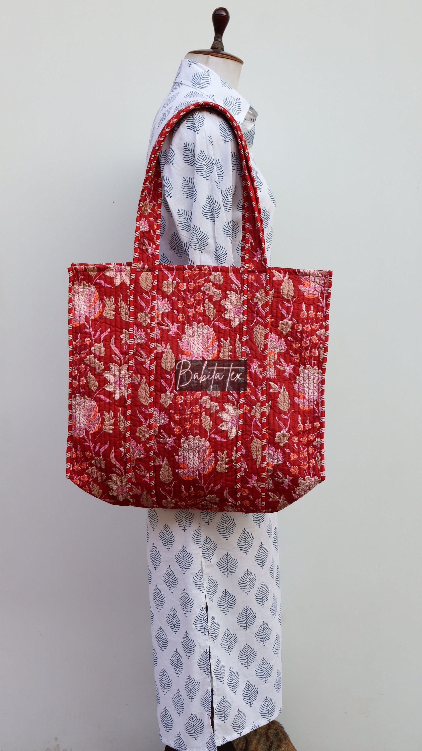 Sac à Bandoulière Floral Matelassé - Style Français, Grande Capacité, Pour école Ou Shopping - 9