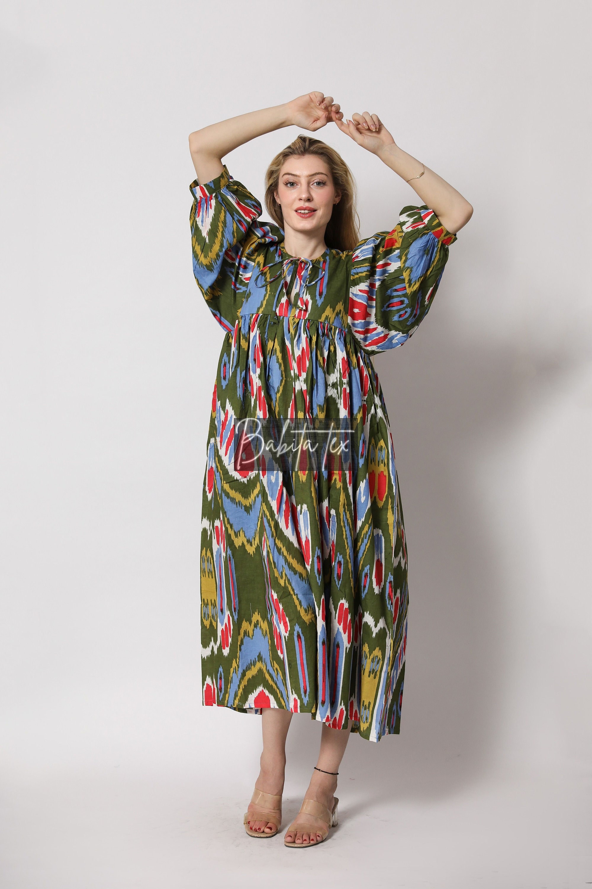 Ikkat long cheap gowns online