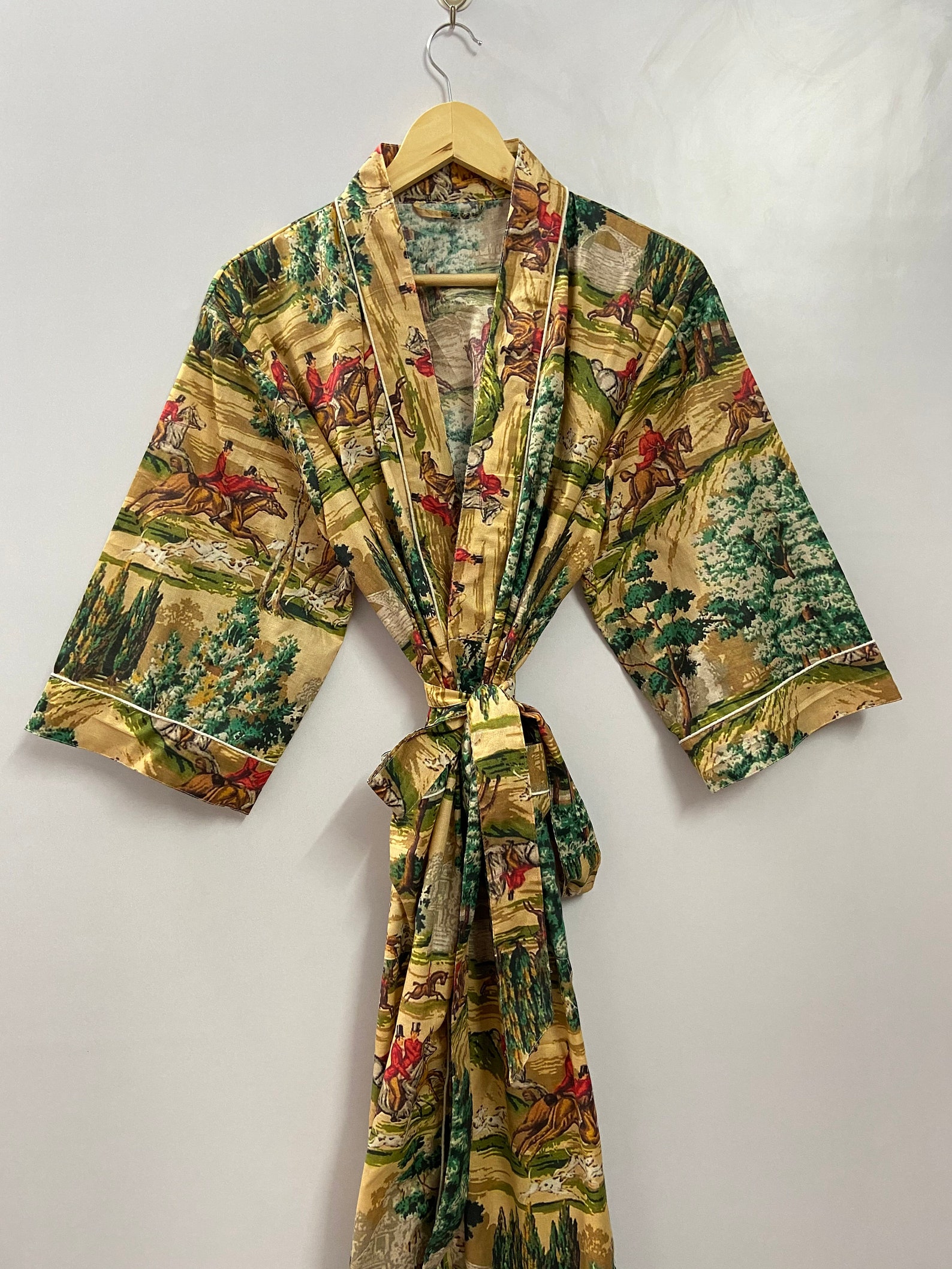 Cowboy Cotton Kimono Robes Digital Print Kimono Soft and - Etsy