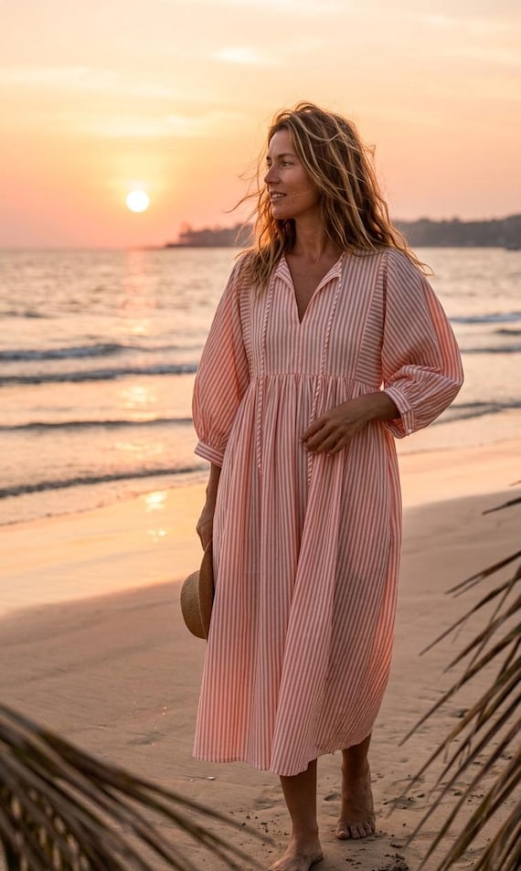 ball gown pink dress Ladivine CDS557 Elegantly Fitted Formal with Beaded Embellishments Dusty / 16 colourway-arizona Bohemian Sheer Mesh Embroidery Material:100% Cotton length dress is preferred
