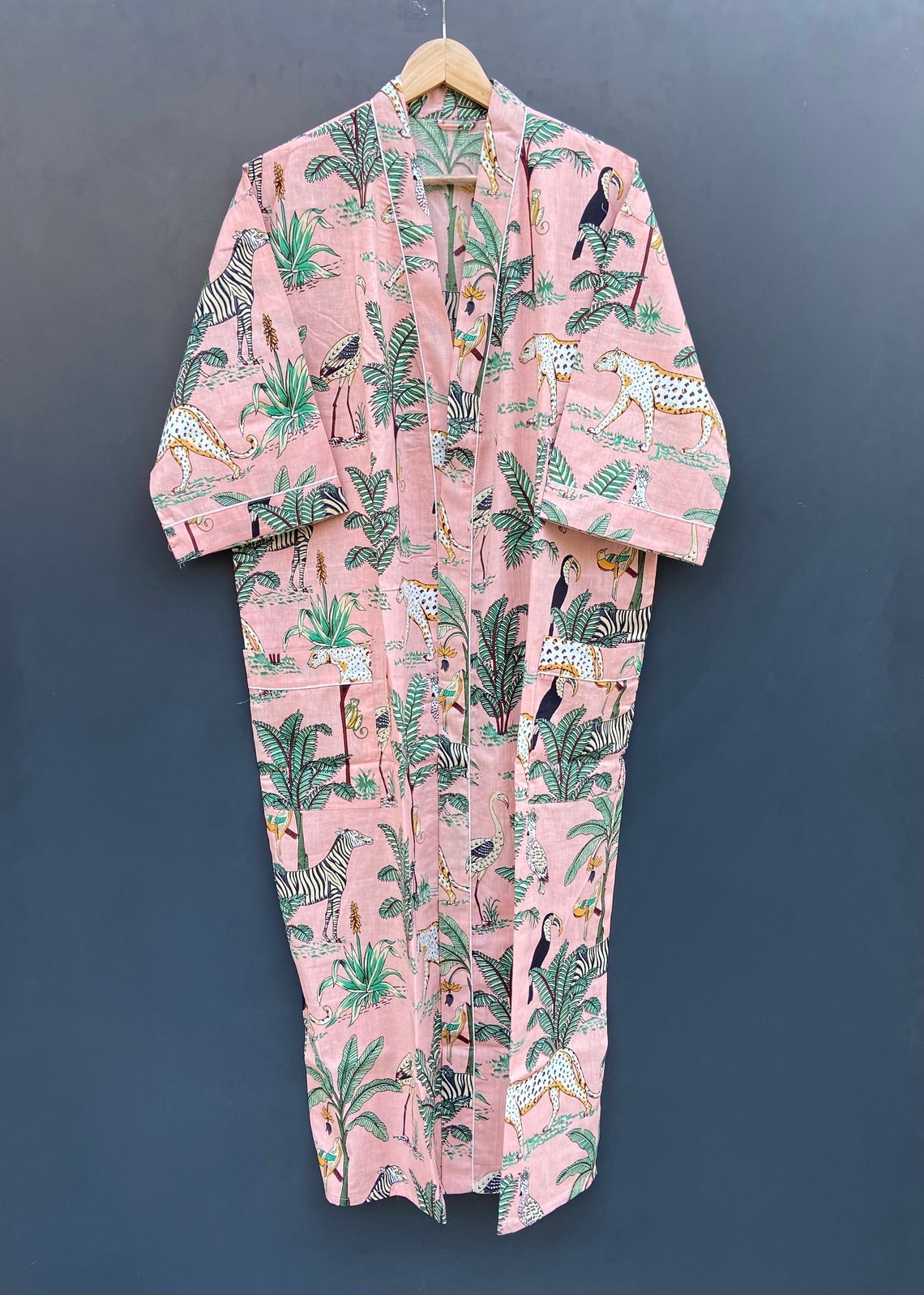 EXPRESS DELIVERY Safari Print Cotton Kimono Robes Wild Life - Etsy