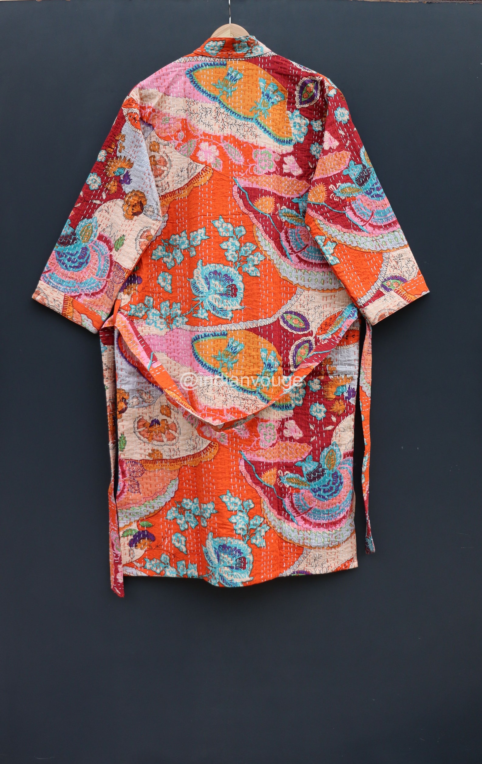 Floral Kantha Robe Kantha Jacket Handmade Kantha Jacket Etsy