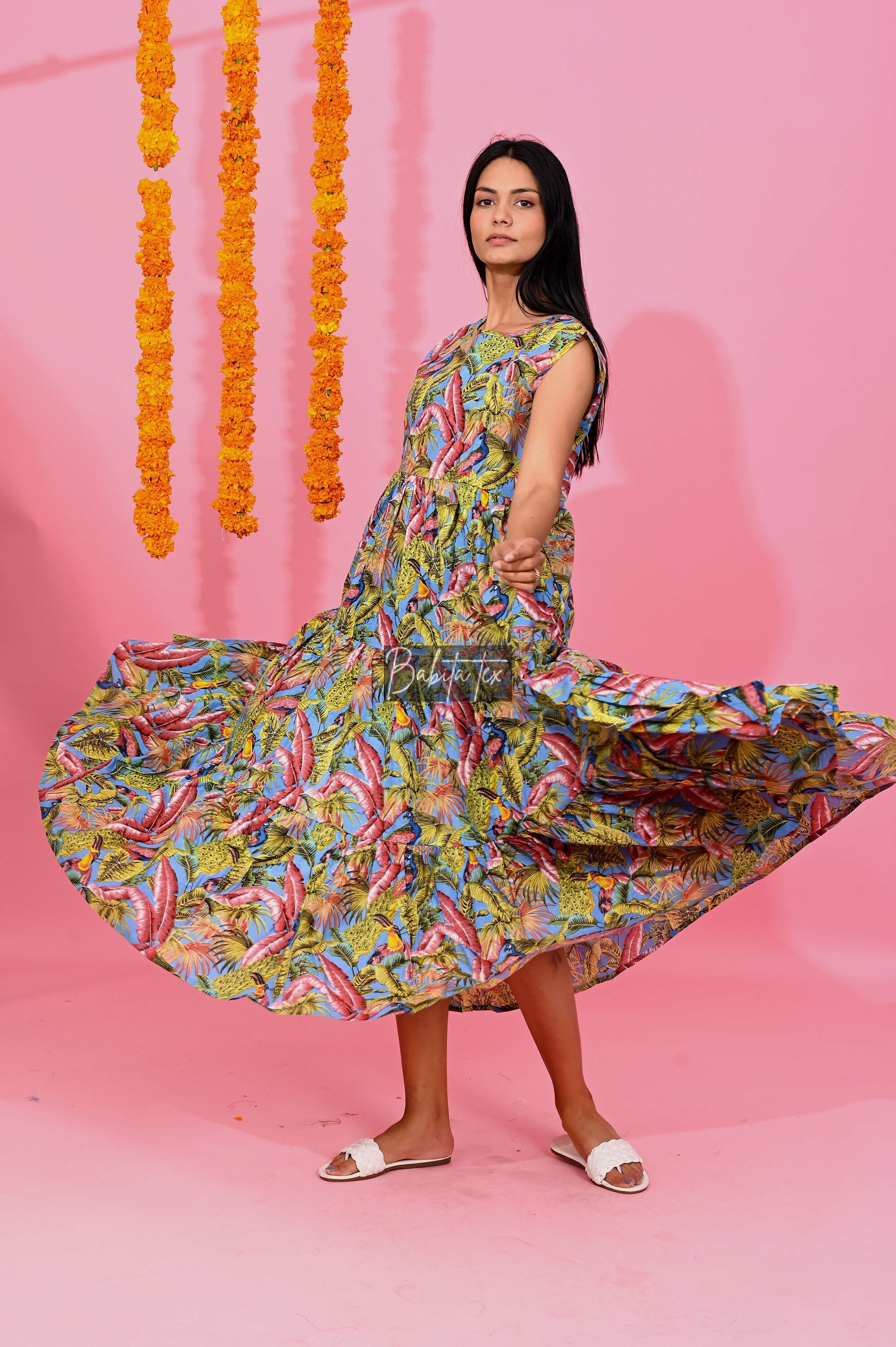 Jurk pauw print hotsell