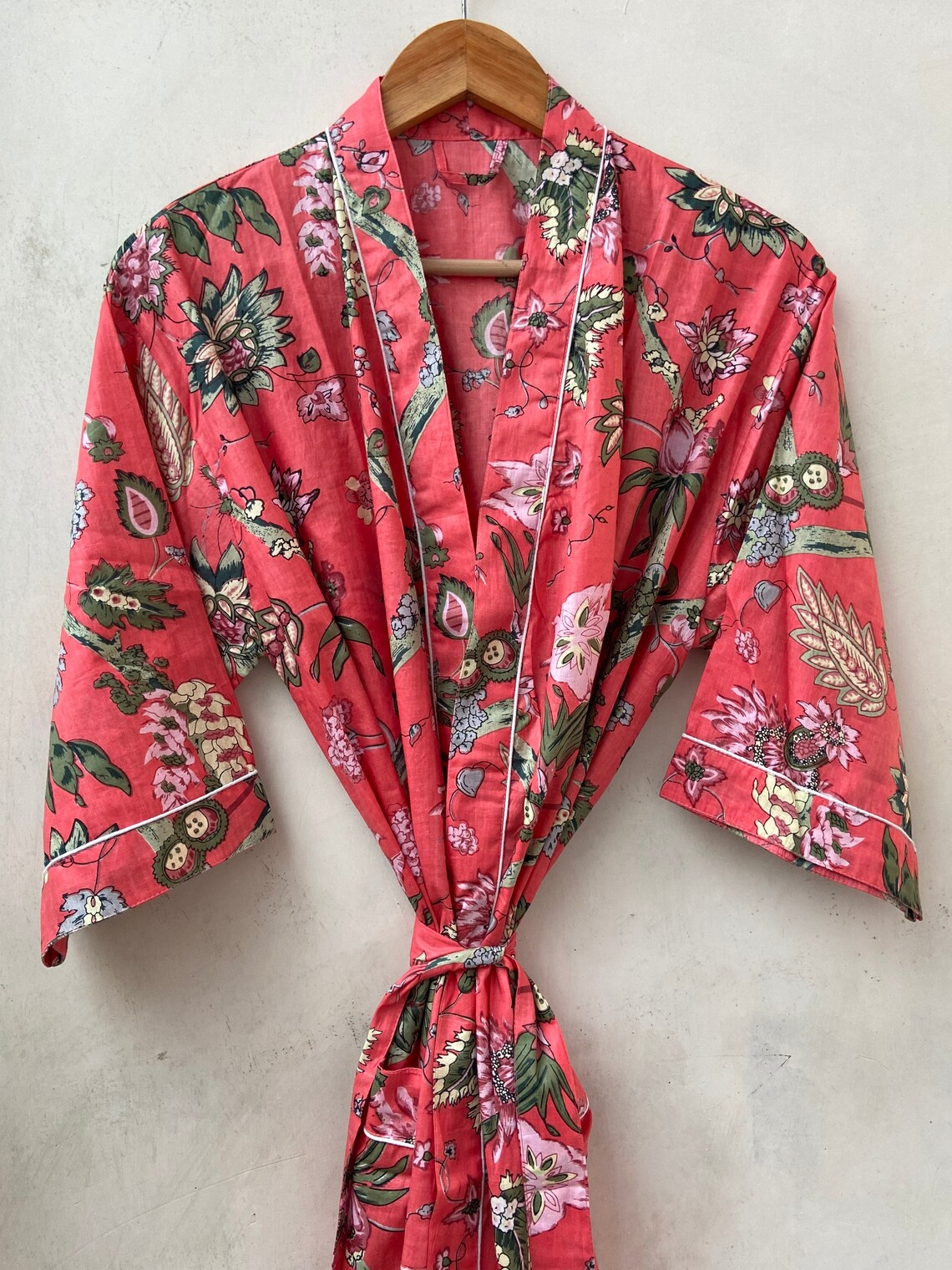 EXPRESS DELIVERY Cotton Kimono Robes Floral Print Kimono Etsy