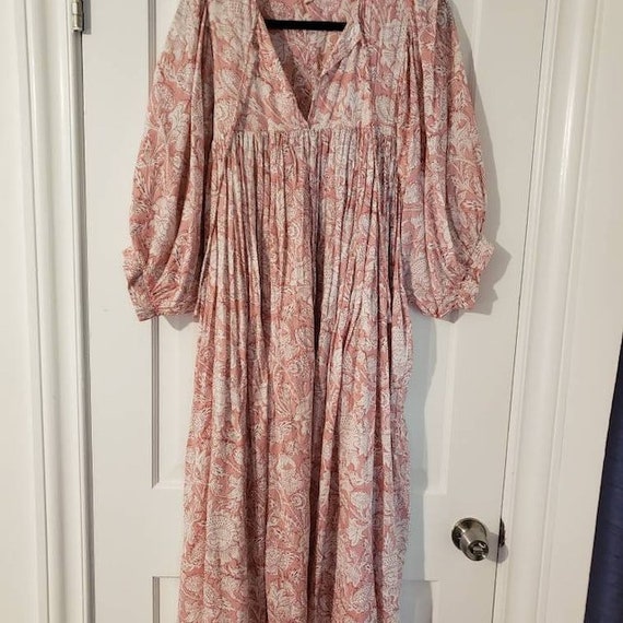 New Kyra Midi Dress, Mini Dress, Floral Long Block Print Dress, Deep Neck with string closer
