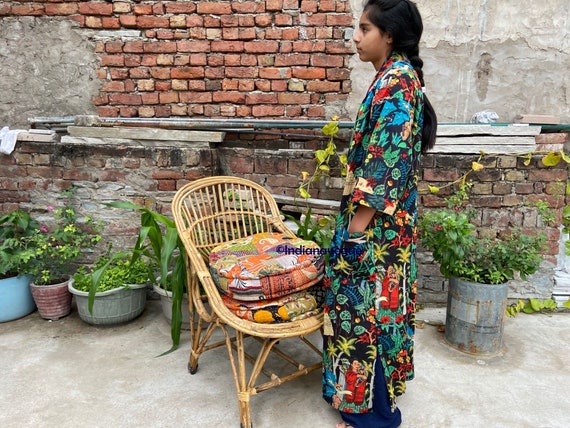 Robes kimono en coton pour femmes tissu imprim frida kahlo