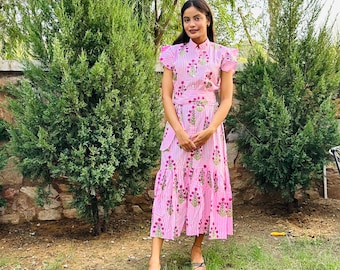 Striped motif print belted dress, 2 tier midi or mini dress wholesale
