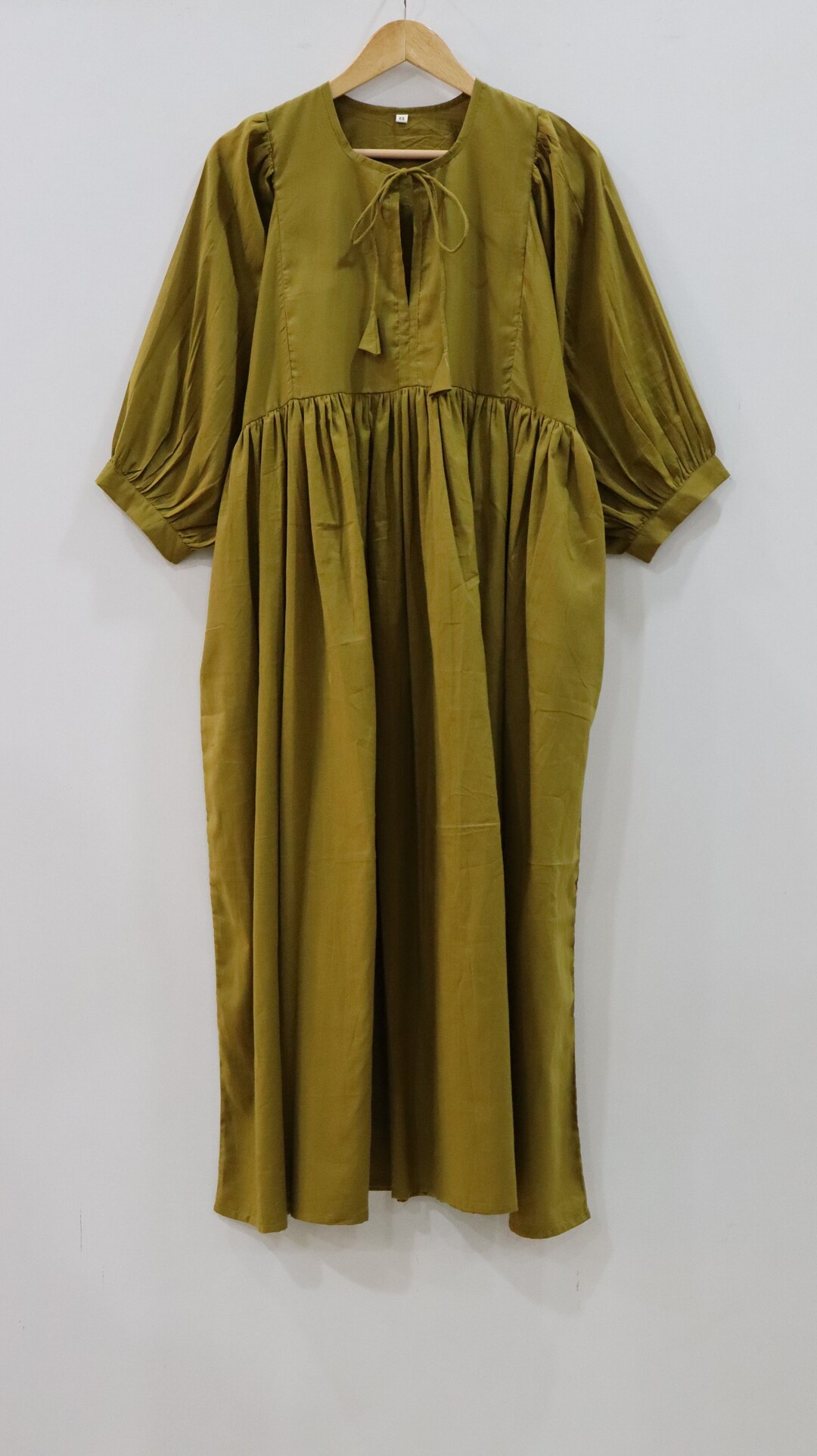 Green Glaze Cotton 3-Piece Dress