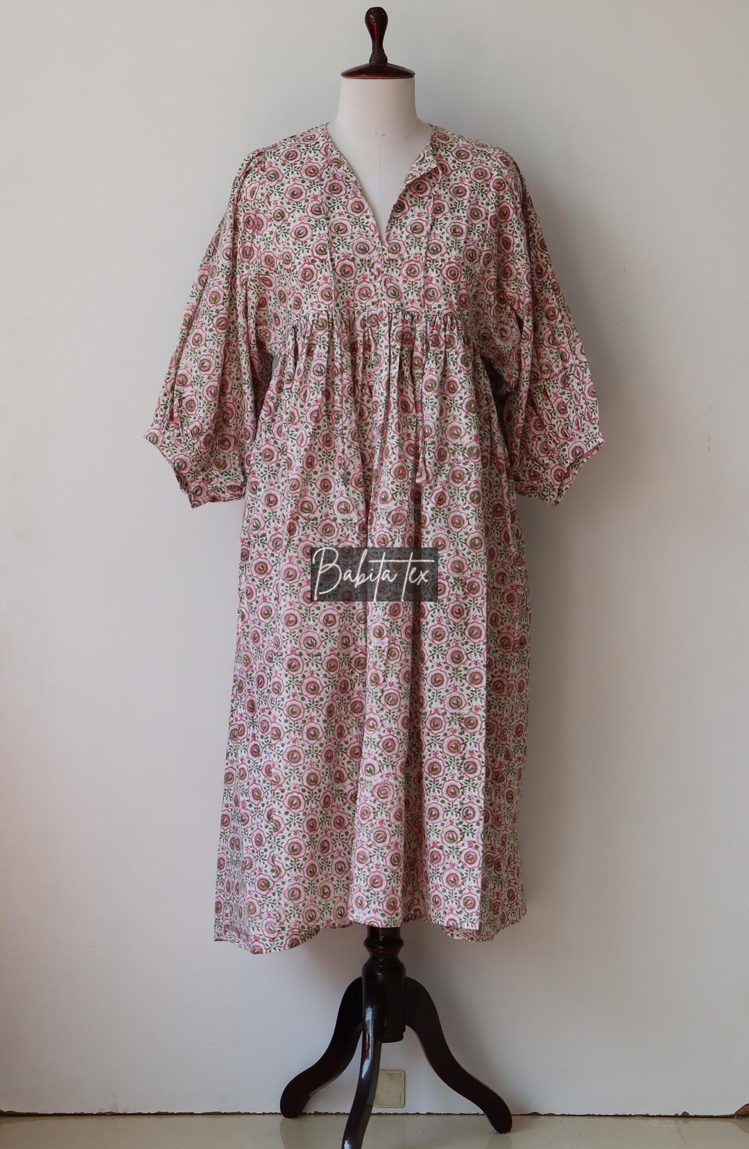Short Sleeve Floral Blocked Midi Dress With Front Pocket main image 1