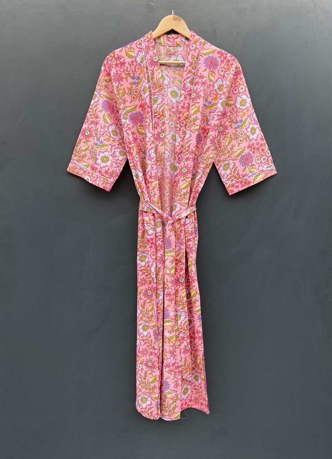 Block Print Robes Bridesmaid Kimono Robe Floral Kimono Etsy