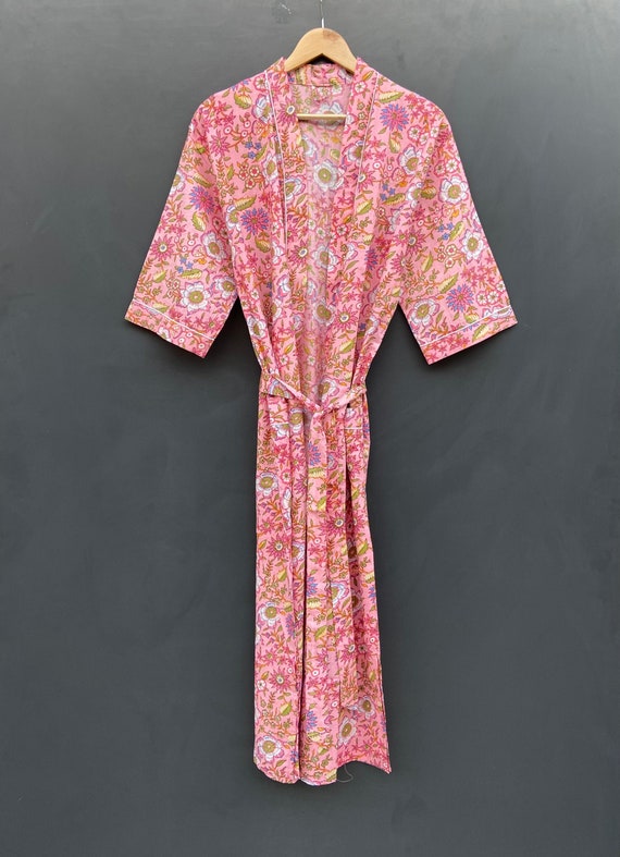 Block print robes bridesmaid kimono robe floral kimono | Etsy